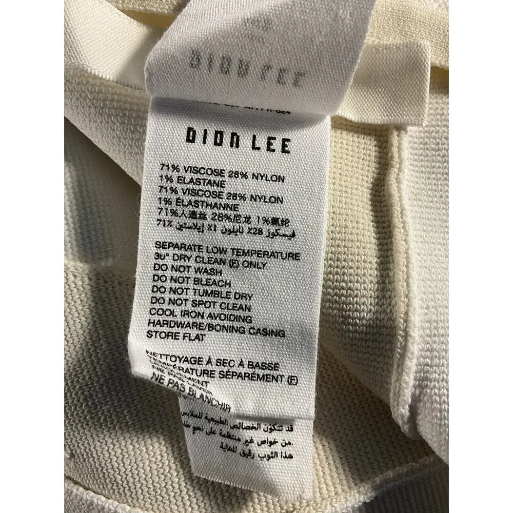 Dion Lee Strapless Cream Interlocking Weave Midi Dress Size S - Picture 5 of 6